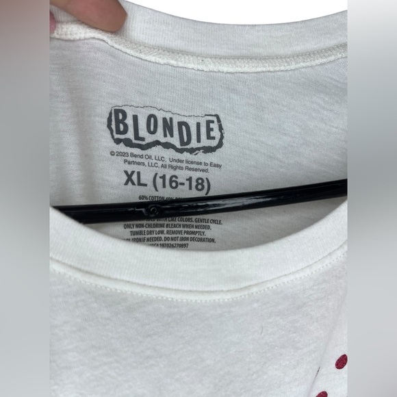 BLONDIE Concert T-Shirt XL 16-18 White Top DEBBIE HARRY Band Grunge Punk Disco - Picture 4 of 8